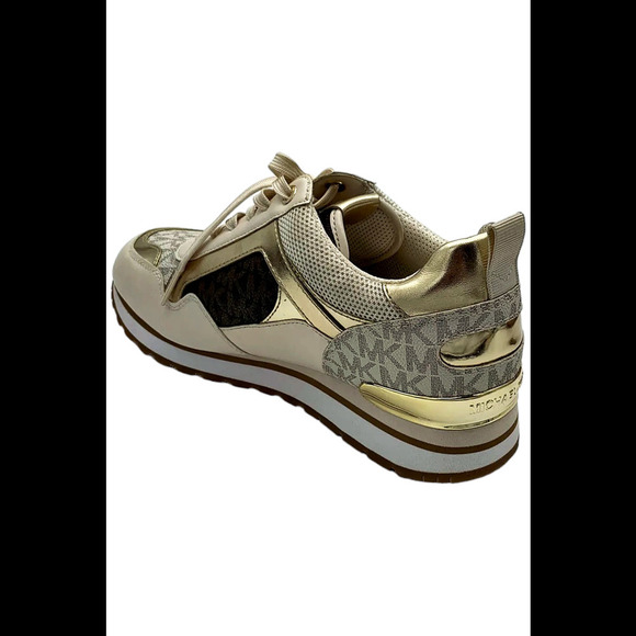 Michael Kors Women's Wilma Two-Tone Logo Trainer Brown/Gold - Medium - Picture 3 of 3